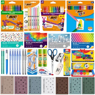 MEGA zestaw wyprawka szkolna do klas 4-6, BIC, XXL 88 elementów w tym 7 zeszytów przedmiotowych MEGA zestaw wyprawka szkolna do klas 4-6, BIC, XXL 88 elementów w tym 7 zeszytów przedmiotowych