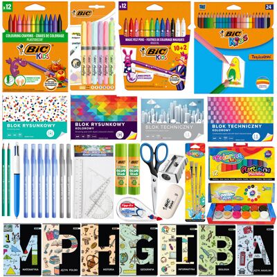 Mega Zestaw Wyprawka Szkolna Do Klas 4-6, Bic, Xxl 89 Elementów W Tym 7 Zeszytów Przedmiotowych Mega Zestaw Wyprawka Szkolna Do Klas 4-6, Bic, Xxl 89 Elementów W Tym 7 Zeszytów Przedmiotowych