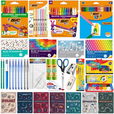 Mega Zestaw Wyprawka Szkolna Do Klas 4-6, Bic, Xxl 89 Elementów W Tym 7 Zeszytów Przedmiotowych Mega Zestaw Wyprawka Szkolna Do Klas 4-6, Bic, Xxl 89 Elementów W Tym 7 Zeszytów Przedmiotowych