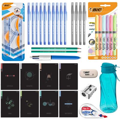 MEGA zestaw wyprawka szkolna do klas 7-8 i liceum, BIC Black, XXL 38 elementów w tym 8 zeszytów TOP 2000 BLACK MEGA zestaw wyprawka szkolna do klas 7-8 i liceum, BIC Black, XXL 38 elementów w tym 8 zeszytów TOP 2000 BLACK