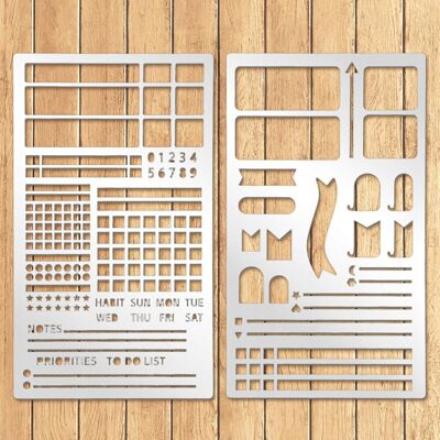 inna (Inny) METALOWE SZABLONY DO PLANERA DZIENNIKA SCRAPBOOKINGU 2 SZT DIY inna (Inny) METALOWE SZABLONY DO PLANERA DZIENNIKA SCRAPBOOKINGU 2 SZT DIY