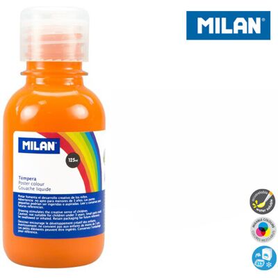 Milan, farba tempera, pomarańczowa, 125 ml Milan, farba tempera, pomarańczowa, 125 ml