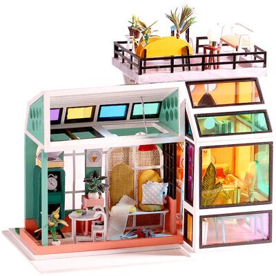 HABARRI Miniaturowy Domek DIY - Przez Różowe Okulary LED Klej Narzędzia PL HABARRI Miniaturowy Domek DIY - Przez Różowe Okulary LED Klej Narzędzia PL