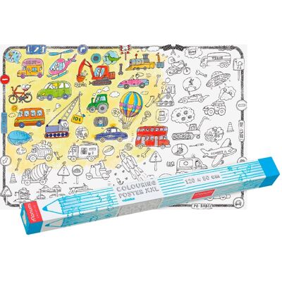 Monumi Kolorowanka Podłogowa XXL - Pojazdy - Edukacja Przez Zabawę Wielkie Kolorowanie 120x80 cm Monumi Kolorowanka Podłogowa XXL - Pojazdy - Edukacja Przez Zabawę Wielkie Kolorowanie 120x80 cm