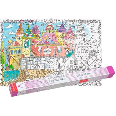 Monumi Kolorowanka Podłogowa XXL - Zamek Księżniczki - Edukacja Przez Zabawę Wielkie Kolorowanie 120x80 cm Monumi Kolorowanka Podłogowa XXL - Zamek Księżniczki - Edukacja Przez Zabawę Wielkie Kolorowanie 120x80 cm
