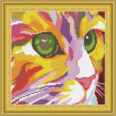 Collection D`Art Mozaika diamentowa, kolorowy kot, 30x30 cm Collection D`Art Mozaika diamentowa, kolorowy kot, 30x30 cm