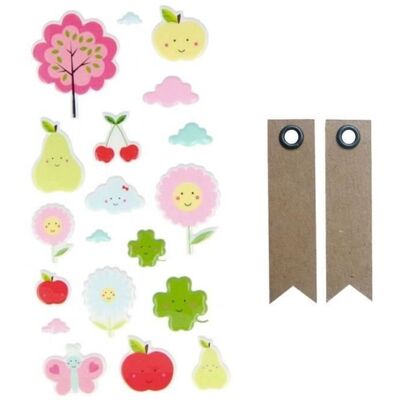 Youdoit Naklejki Adorable Fruit Puffies - ARTEMIO - Kolekcja Adorable - 19 naklejek - Różowy, zielony, niebieski, czerwony Youdoit Naklejki Adorable Fruit Puffies - ARTEMIO - Kolekcja Adorable - 19 naklejek - Różowy, zielony, niebieski, czerwony