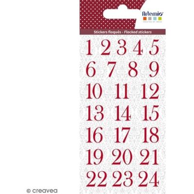 Inny producent Naklejki Artemio flokowane - Czerwone - 24 szt Inny producent Naklejki Artemio flokowane - Czerwone - 24 szt