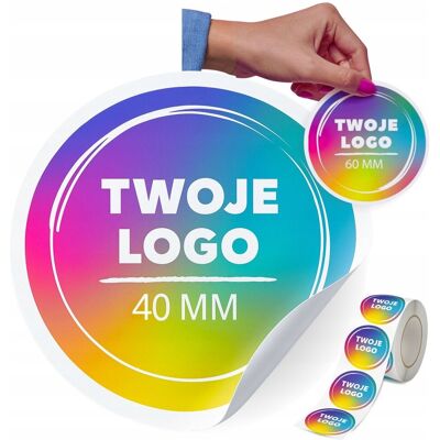 Inny producent NAKLEJKI ETYKIETY REKLAMOWE OKRĄGŁE Z LOGO 40mm 500szt Inny producent NAKLEJKI ETYKIETY REKLAMOWE OKRĄGŁE Z LOGO 40mm 500szt