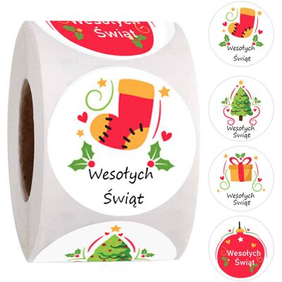Siima Naklejki Ozdobne 3,8 Cm Wesołych Świąt 500 Szt. Siima Naklejki Ozdobne 3,8 Cm Wesołych Świąt 500 Szt.