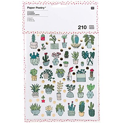 Rico Design Naklejki ozdobne, Kaktusy, 6 arkuszy Rico Design Naklejki ozdobne, Kaktusy, 6 arkuszy