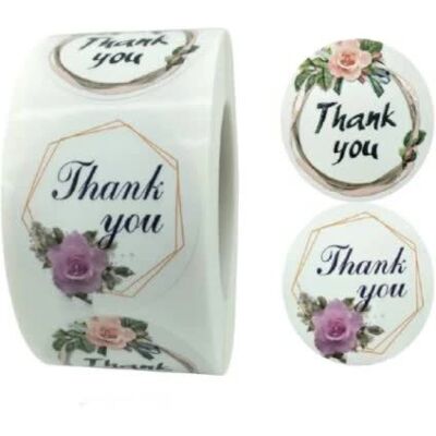 Siima Naklejki Ozdobne Okrągłe 3,8 cm Thank You 500 szt. Siima Naklejki Ozdobne Okrągłe 3,8 cm Thank You 500 szt.