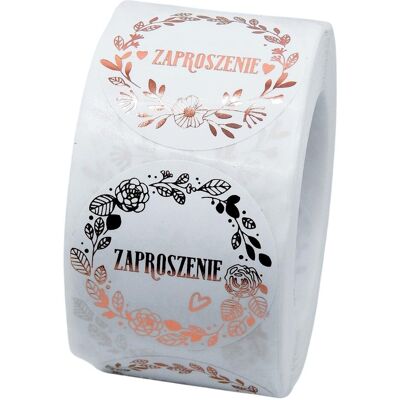 ART - Ozdobne Okrągłe 3,8 cm Zaproszenie 500 szt - 3,8 cm - 500 szt - Decorative stickers ART - Ozdobne Okrągłe 3,8 cm Zaproszenie 500 szt - 3,8 cm - 500 szt - Decorative stickers