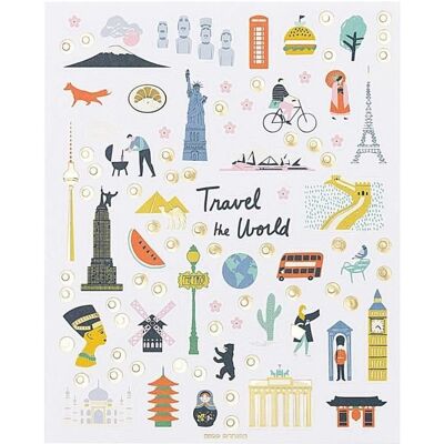 Inny producent Naklejki World Travel x 260 obejmują Wieżę Eiffla i Statuę Wolności Inny producent Naklejki World Travel x 260 obejmują Wieżę Eiffla i Statuę Wolności