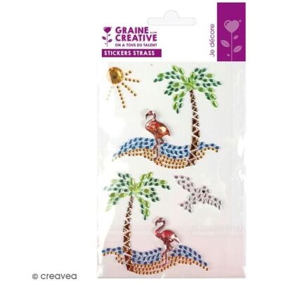 Inny producent Naklejki z kryształkami - Rajska wyspa - 4 cm Inny producent Naklejki z kryształkami - Rajska wyspa - 4 cm