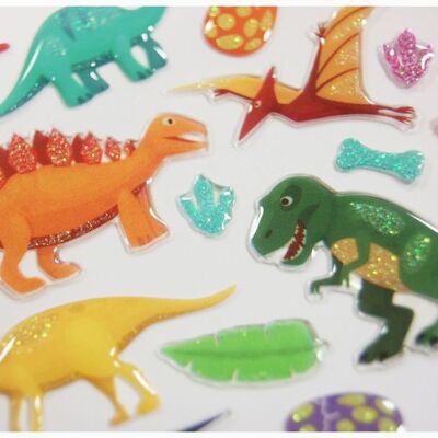 GLOBAL GIFT Naklejki - Zabawne dinozaury - Brokat - Epoksyd GLOBAL GIFT Naklejki - Zabawne dinozaury - Brokat - Epoksyd