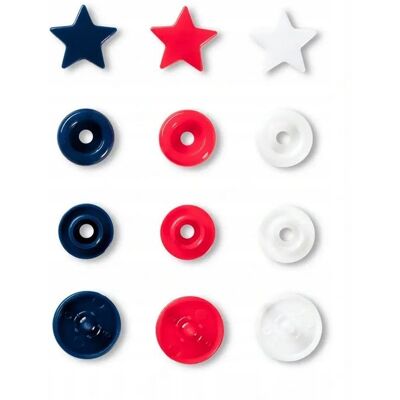 Napy plastikowe Prym Love gwiazdki 3 kolory 30 szt - średnica 12,4 mm Napy plastikowe Prym Love gwiazdki 3 kolory 30 szt - średnica 12,4 mm