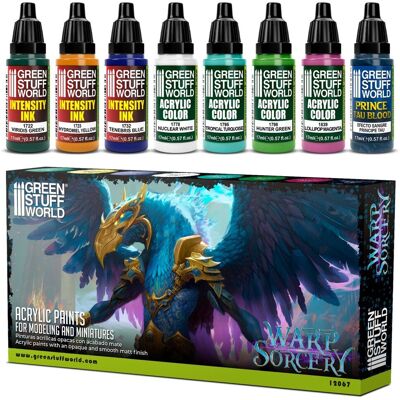 Green Stuff World Paint Set Warp Sorcery 8x17ml - Zestaw Farb Akrylowych Green Stuff World Paint Set Warp Sorcery 8x17ml - Zestaw Farb Akrylowych