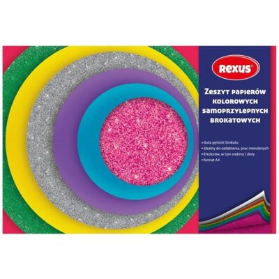 Beniamin Papier kolorowy samoprzylepny, A4, brokat, 10 sztuk Beniamin Papier kolorowy samoprzylepny, A4, brokat, 10 sztuk