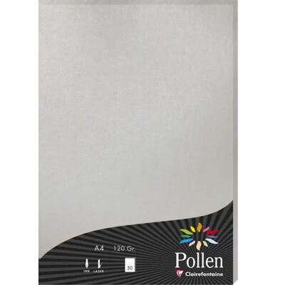 Clairefontaine Papier Ozdobny Perłowy Srebrny A4 120g 50 arkuszy - 4199C Clairefontaine Papier Ozdobny Perłowy Srebrny A4 120g 50 arkuszy - 4199C