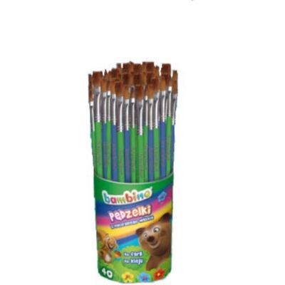 Pędzelki Pędzle Do Farb I Kleju Bambino Mix 40 Szt W Kubku Szkolne Mieszane Pędzelki Pędzle Do Farb I Kleju Bambino Mix 40 Szt W Kubku Szkolne Mieszane