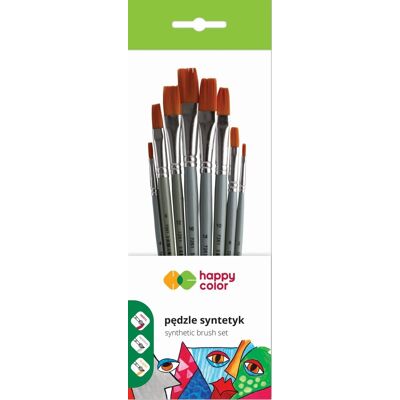 GDD Grupa Dystrybucyjna Daccar Pędzle hobby syntetyk, płaskie, 8 sztuk GDD Grupa Dystrybucyjna Daccar Pędzle hobby syntetyk, płaskie, 8 sztuk