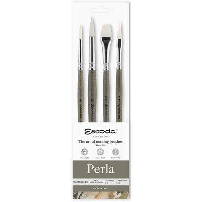 Perla, zestaw pędzli syntetycznych Escoda, 4 sztuki Perla, zestaw pędzli syntetycznych Escoda, 4 sztuki