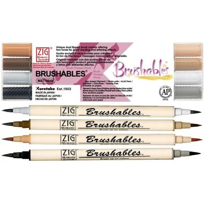 Pisak marker pędzelkowy brush pen do kaligrafii ZESTAW Zig Kuretake 4 kol Pisak marker pędzelkowy brush pen do kaligrafii ZESTAW Zig Kuretake 4 kol
