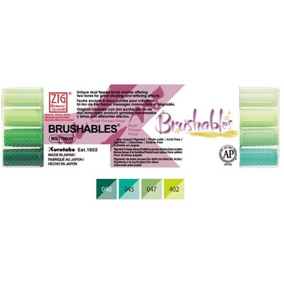 Pisaki Pędzelkowe Kuretake Brushables Green Pisaki Pędzelkowe Kuretake Brushables Green