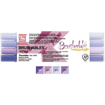 Pisaki Pędzelkowe Kuretake Brushables Purples Pisaki Pędzelkowe Kuretake Brushables Purples