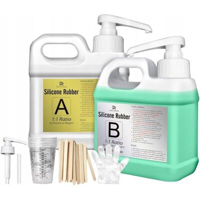 TRS Płynny Silikon Zestaw Silikonowy Z Pompkami Odlewanie Żywicy Mydła 2,4l TRS Płynny Silikon Zestaw Silikonowy Z Pompkami Odlewanie Żywicy Mydła 2,4l