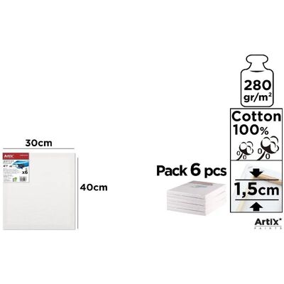 Artix Podobrazie 30x40x1,5cm 280G/m2 (6szt) Artix Podobrazie 30x40x1,5cm 280G/m2 (6szt)