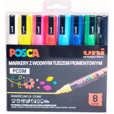 Posca, Markery z wodnym tuszem pigmentowym, 8 szt. Posca, Markery z wodnym tuszem pigmentowym, 8 szt.