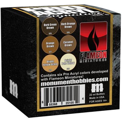 Inny producent Pro Acryl Flameon Miniatures, Monument Hobbies, 6x22 ml Inny producent Pro Acryl Flameon Miniatures, Monument Hobbies, 6x22 ml