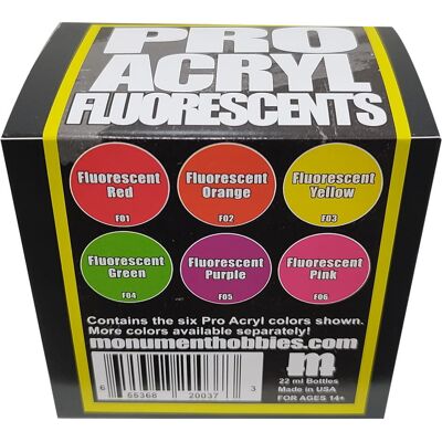 Inny producent Pro Acryl Fluorescents, Monument Hobbies, 6x22 ml Inny producent Pro Acryl Fluorescents, Monument Hobbies, 6x22 ml