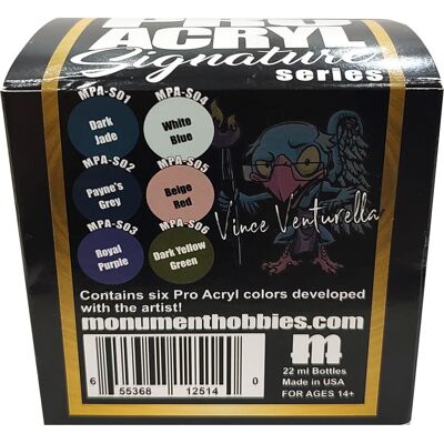 Inny producent Pro Acryl Vince Venturella Set, Monument Hobbies, 6x22 ml Inny producent Pro Acryl Vince Venturella Set, Monument Hobbies, 6x22 ml