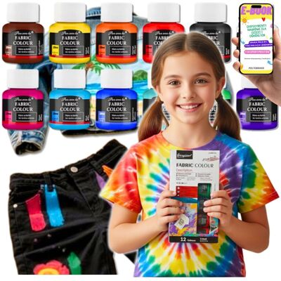 Pltb Profesjonalne Farby Do Tkanin Zestaw 12X25Ml + Pędzel Diy Ubrania Torby Farby Do Ubrań Prezent Dla Dzieci I Dorosłych + Ebook Pltb Profesjonalne Farby Do Tkanin Zestaw 12X25Ml + Pędzel Diy Ubrania Torby Farby Do Ubrań Prezent Dla Dzieci I Dorosłych + Ebook