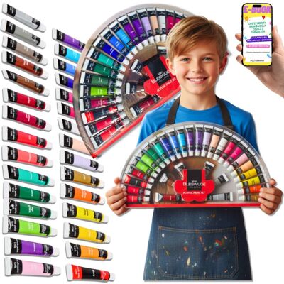 Pltb Profesjonalny Zestaw Farb Akrylowych 30 Elementów Farby Akrylowe Żywe Kolory 30ml Prezent dla Dziecka Artysty + Ebook Pltb Profesjonalny Zestaw Farb Akrylowych 30 Elementów Farby Akrylowe Żywe Kolory 30ml Prezent dla Dziecka Artysty + Ebook