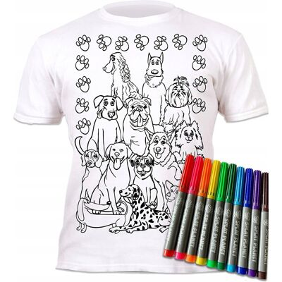 Splat Planet PSY PIESKI Koszulka do Malowania T-shirt + 10 zmywalne markery 7-8 lat Splat Planet PSY PIESKI Koszulka do Malowania T-shirt + 10 zmywalne markery 7-8 lat