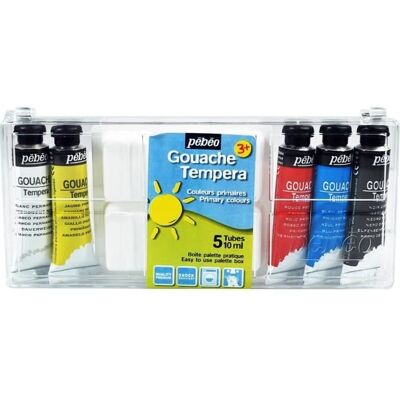 Pébéo Opakowanie 5 Tubek farby gouache + paleta - Wielokolorowe Artykuły Plastyczne Pébéo Opakowanie 5 Tubek farby gouache + paleta - Wielokolorowe Artykuły Plastyczne