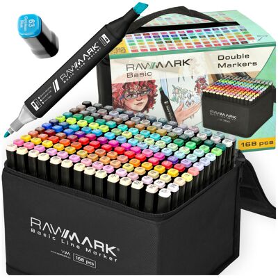 Rawmark, Markery Alkoholowe Rawmark Basic 168 Szt + Kolorowanka Rawmark, Markery Alkoholowe Rawmark Basic 168 Szt + Kolorowanka