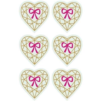 Inny producent Rayher - Naklejki 3D 4cm - Diamentowe serce na jasnozielonym tle Inny producent Rayher - Naklejki 3D 4cm - Diamentowe serce na jasnozielonym tle