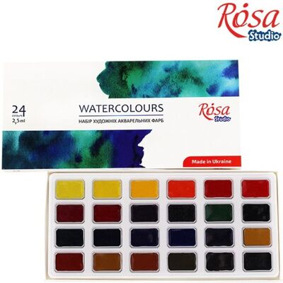 Koh-I-Noor Rosa Gallery farby akwarelowe w kostkach 24 kol. karton Koh-I-Noor Rosa Gallery farby akwarelowe w kostkach 24 kol. karton