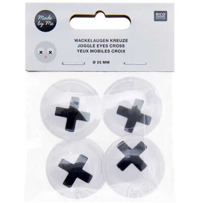Rico Design Ruchome Oczy Ø 35 mm - Krzyż - Dekoracja Rico Design Ruchome Oczy Ø 35 mm - Krzyż - Dekoracja