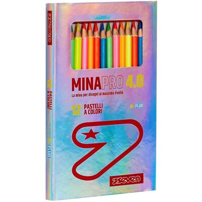 Seven Minapro 4.0 kredki szkolne, 12 sztuk, duży wkład, Zawartość: 12 kredek - 6 neonowych kolorów, dla dzieci i młodzieży Seven Minapro 4.0 kredki szkolne, 12 sztuk, duży wkład, Zawartość: 12 kredek - 6 neonowych kolorów, dla dzieci i młodzieży