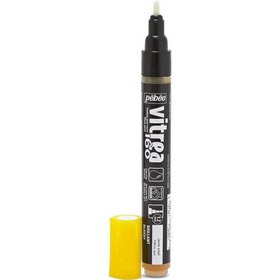 PEBEO Specjalny marker do szkła Vitréa160 Błyszczący Punkt 1,2mm Żółty Słońce PEBEO Specjalny marker do szkła Vitréa160 Błyszczący Punkt 1,2mm Żółty Słońce