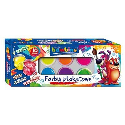 St.Majewski, farby plakatowe, Moje Bambino, 10 kolorów St.Majewski, farby plakatowe, Moje Bambino, 10 kolorów