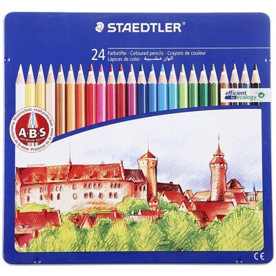 Staedtler Kredki Sześciokątne 24 Kol Metal Box Staedtler Kredki Sześciokątne 24 Kol Metal Box