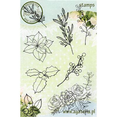 Stempel polimerowy - Christmas Time - Gałązki - Agateria Stempel polimerowy - Christmas Time - Gałązki - Agateria