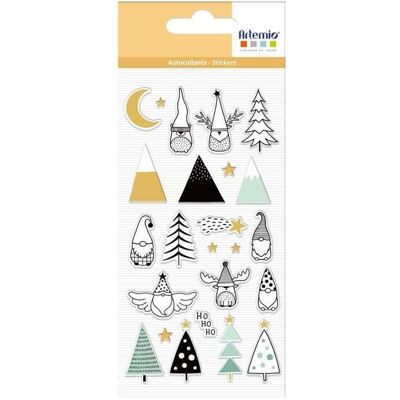 Inny producent Świąteczne naklejki z puchatkami - Artemio - Elfy i jodły - Ozdoba do scrapbookingu Inny producent Świąteczne naklejki z puchatkami - Artemio - Elfy i jodły - Ozdoba do scrapbookingu